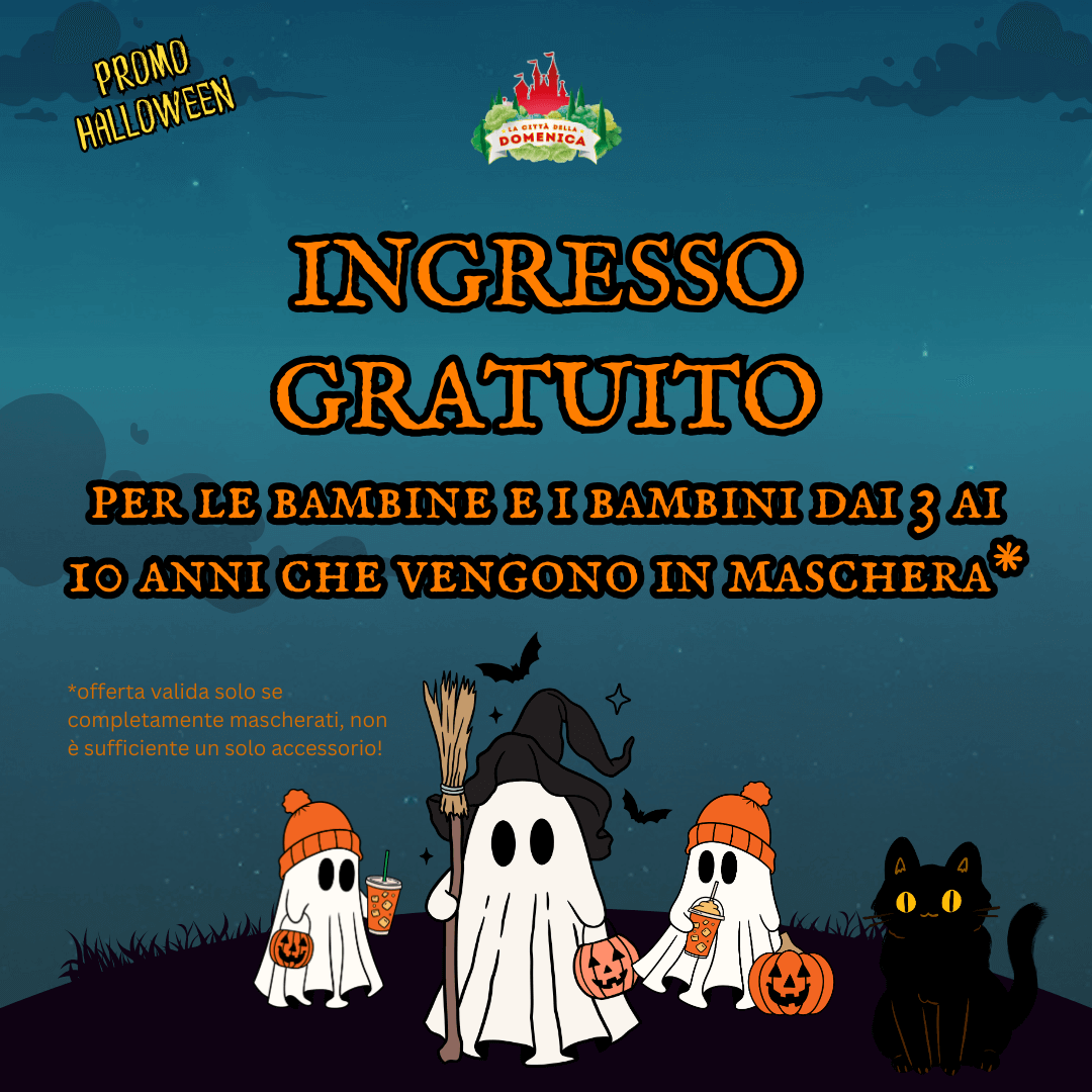 ingresso gratuito per i bambini che vengono in maschera